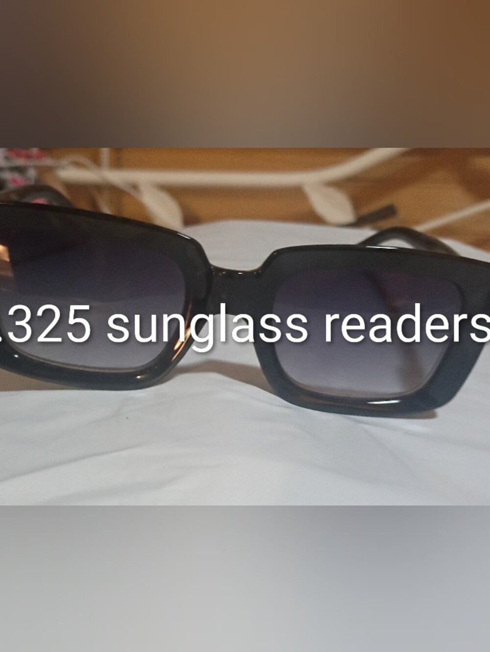 3.25 Black Rectangle Sunglasses Readers - Classic Women's Sunglass Readers